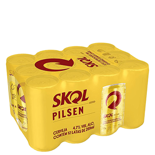 CERVEJA SKOL PILSEN FARDO COM 15 UNIDADES 269ML LATA